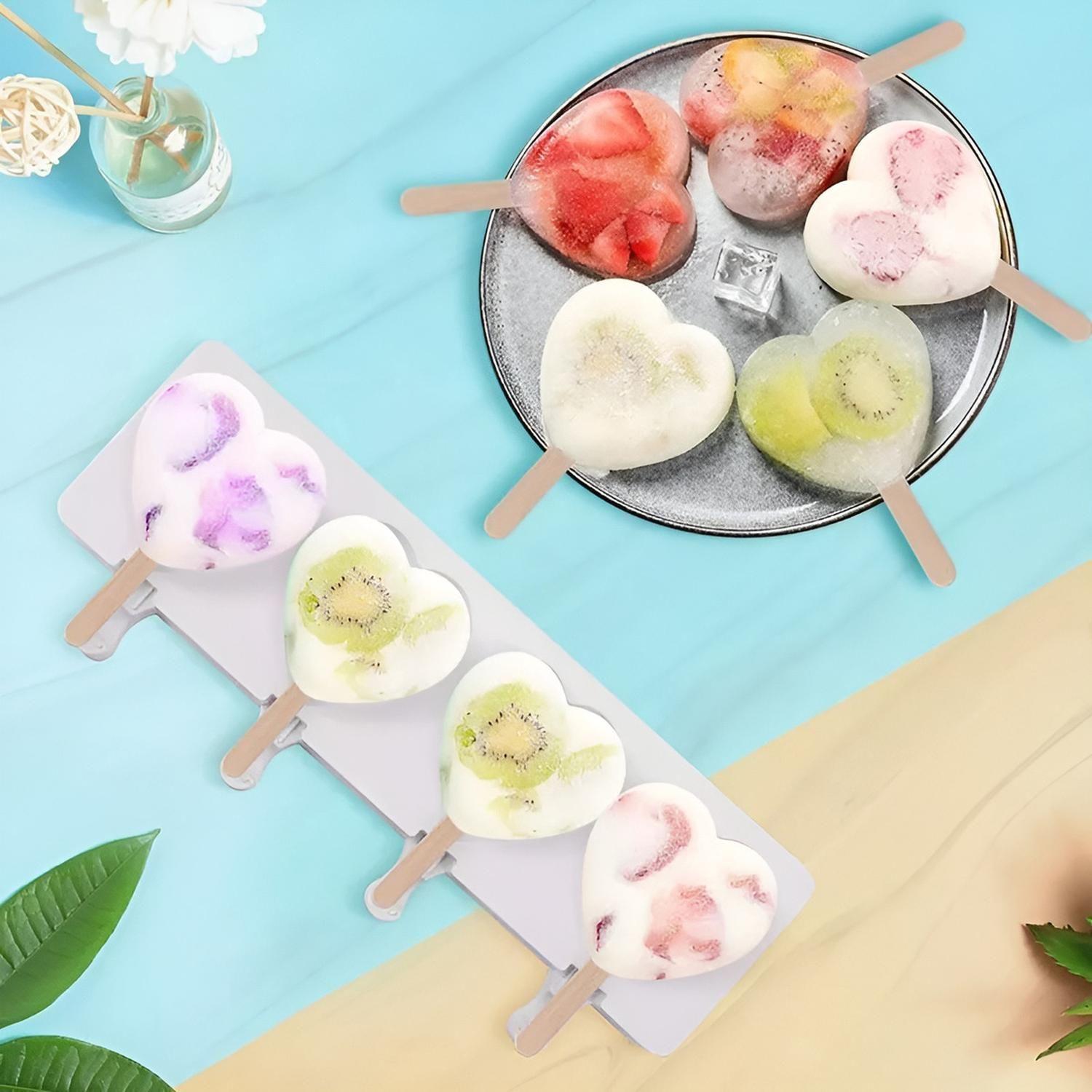 2 Moldes Silicona Reposteria Molde Helados Paletas Corazon 4c Moldes Para Helados Paletas Molde De S-6