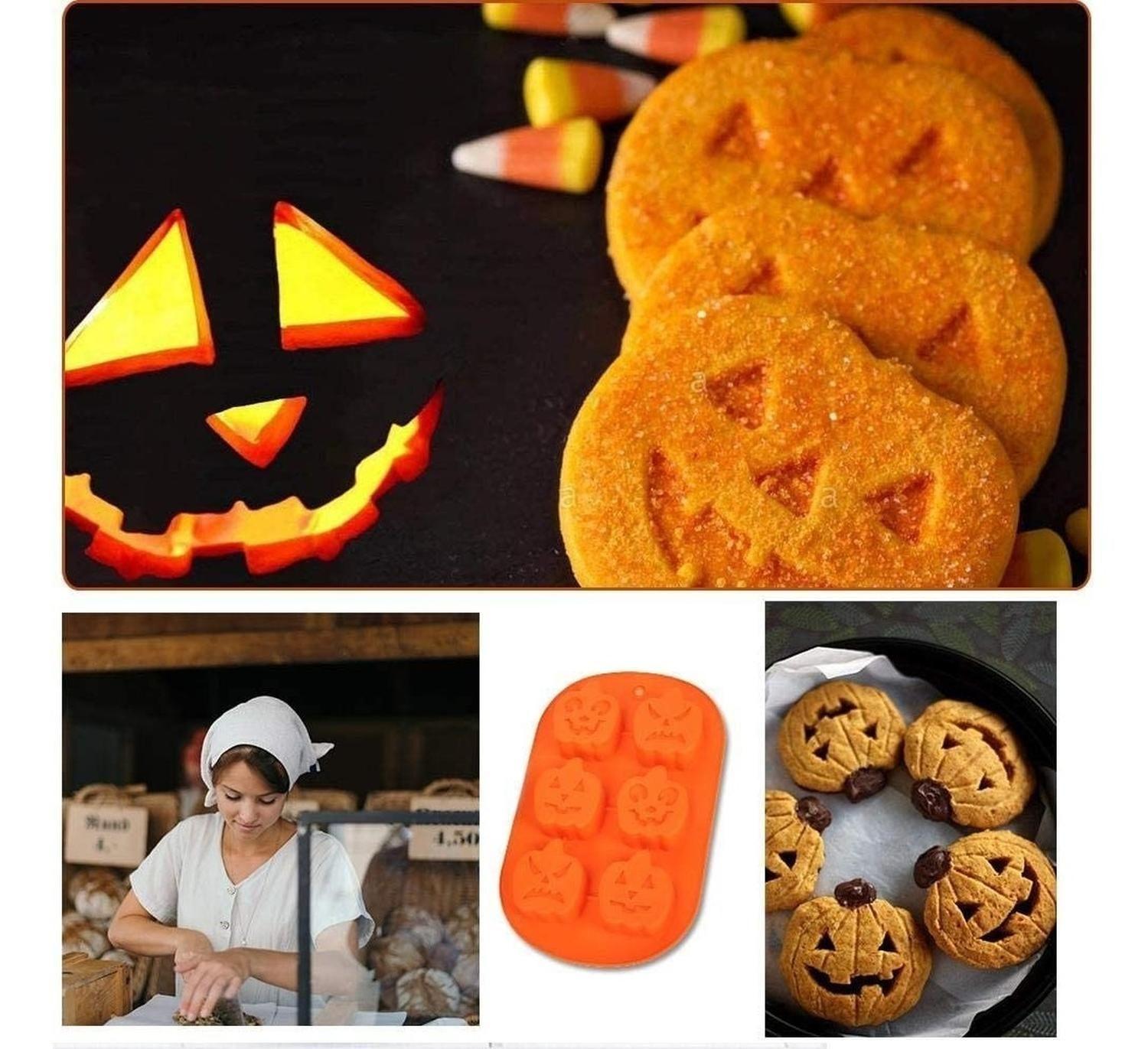 X2 Moldes Halloween Moldes Silicona Halloween Molde Calabaza Naranja-5