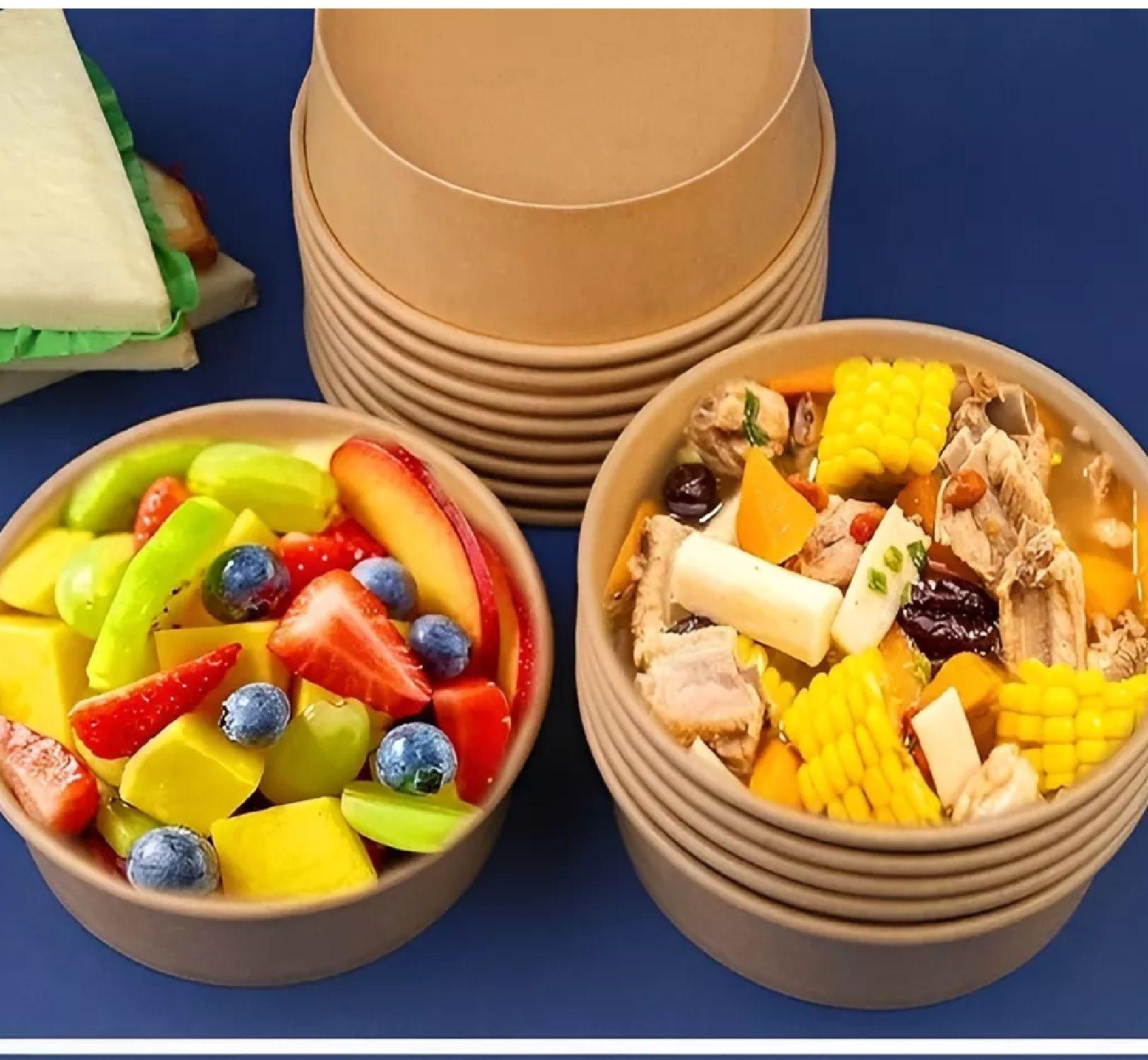 X100 Bowl Con Tapa Bowls Plastico Envases Bowl Kraft 750 Cc-3