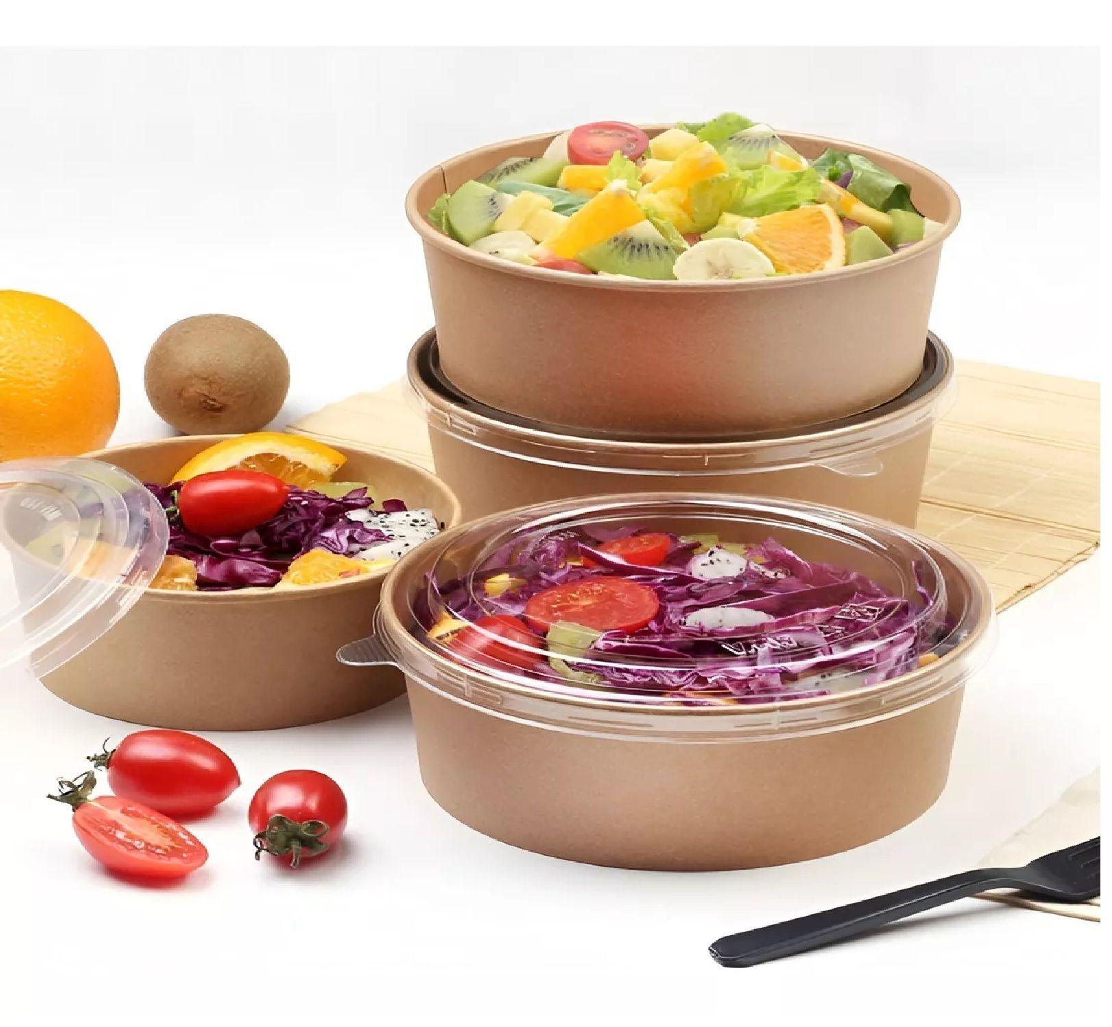 X100 Bowl Con Tapa Bowls Plastico Envases Bowl Kraft 750 Cc-4