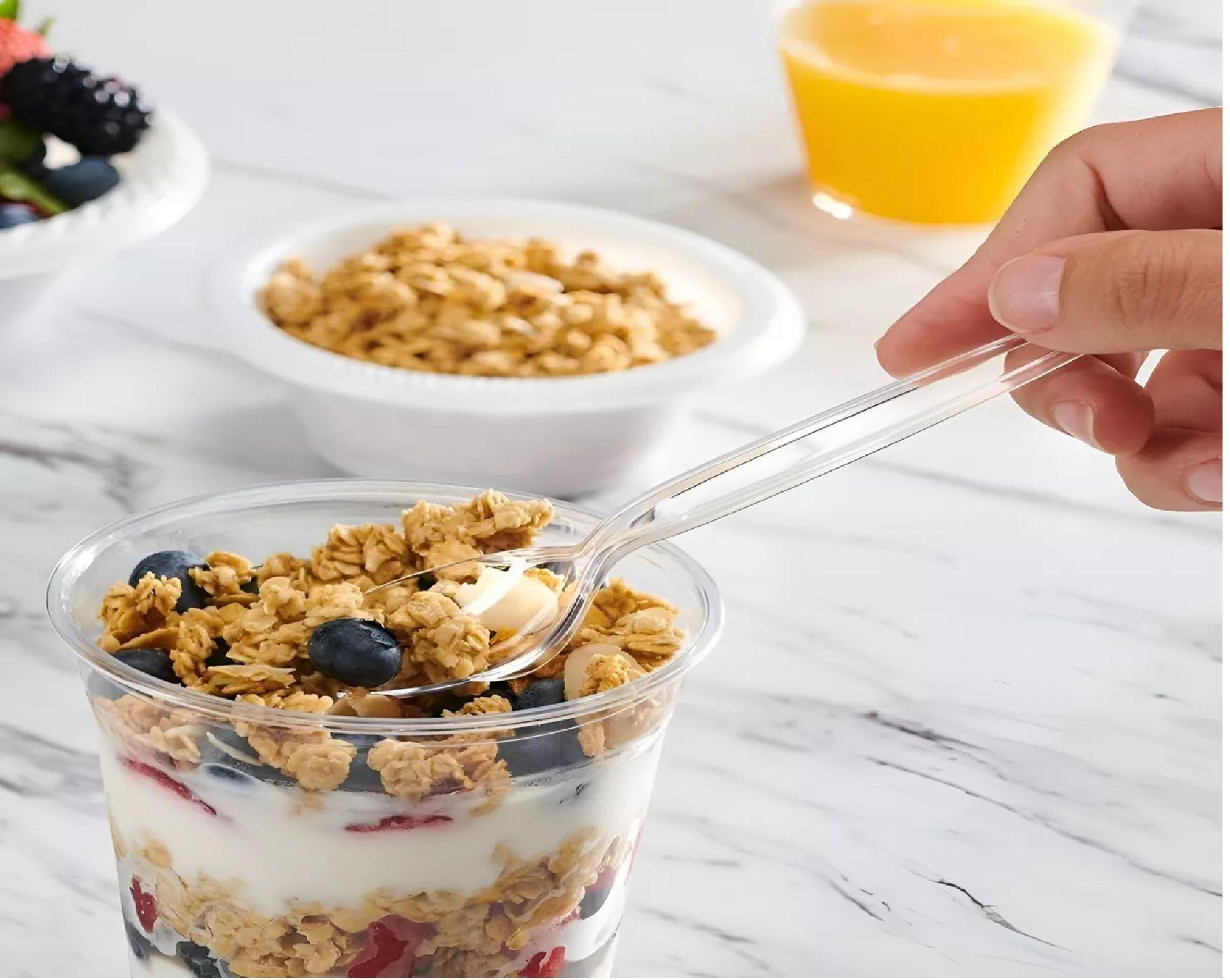 100 Cucharas Helado Cucharas Postres Cucharas Desechables Transparente Cuchara Desechable Cucharas-5