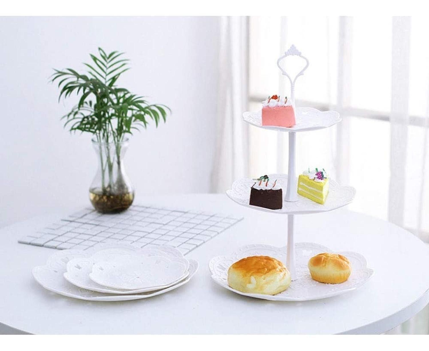 Pack X2 Porta Torta Porta Cupcakes Torre Porta Cupcake Blanco-4