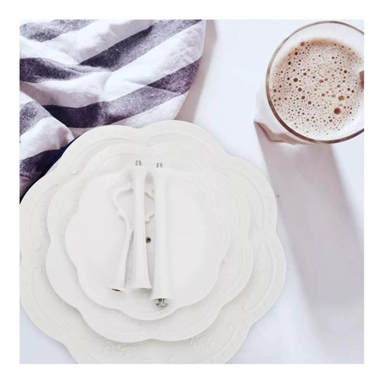 Pack X2 Porta Torta Porta Cupcakes Torre Porta Cupcake Blanco-7