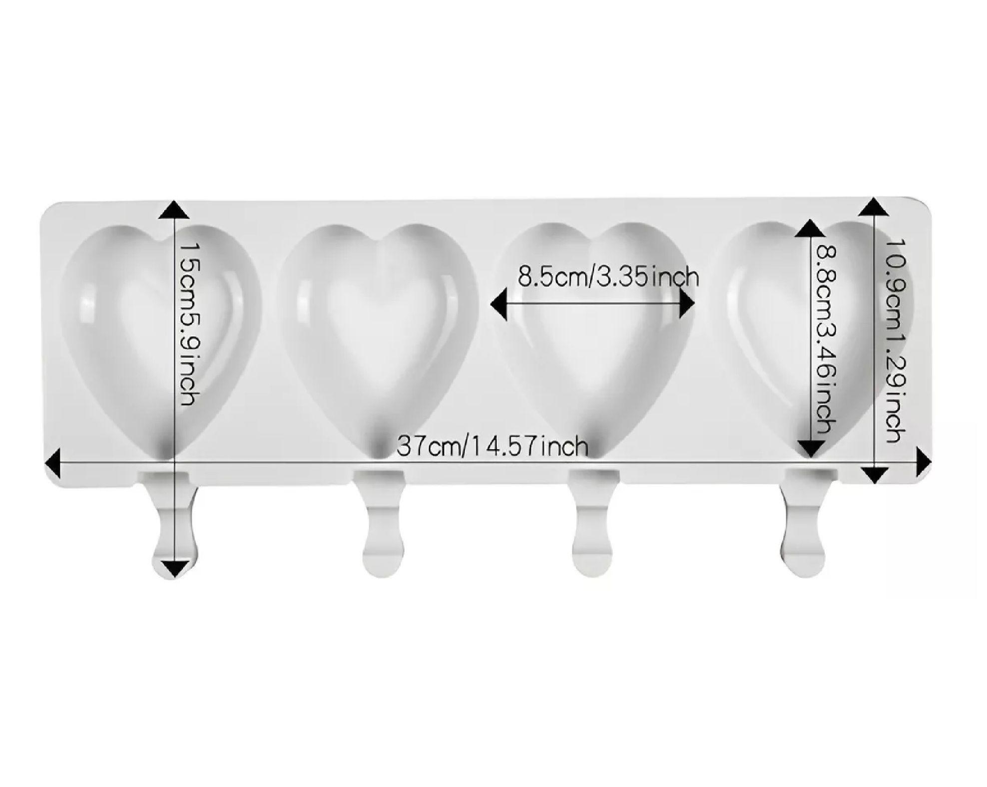 X2 Moldes Para Helados Molde De Silicona Para Helado Corazon-2
