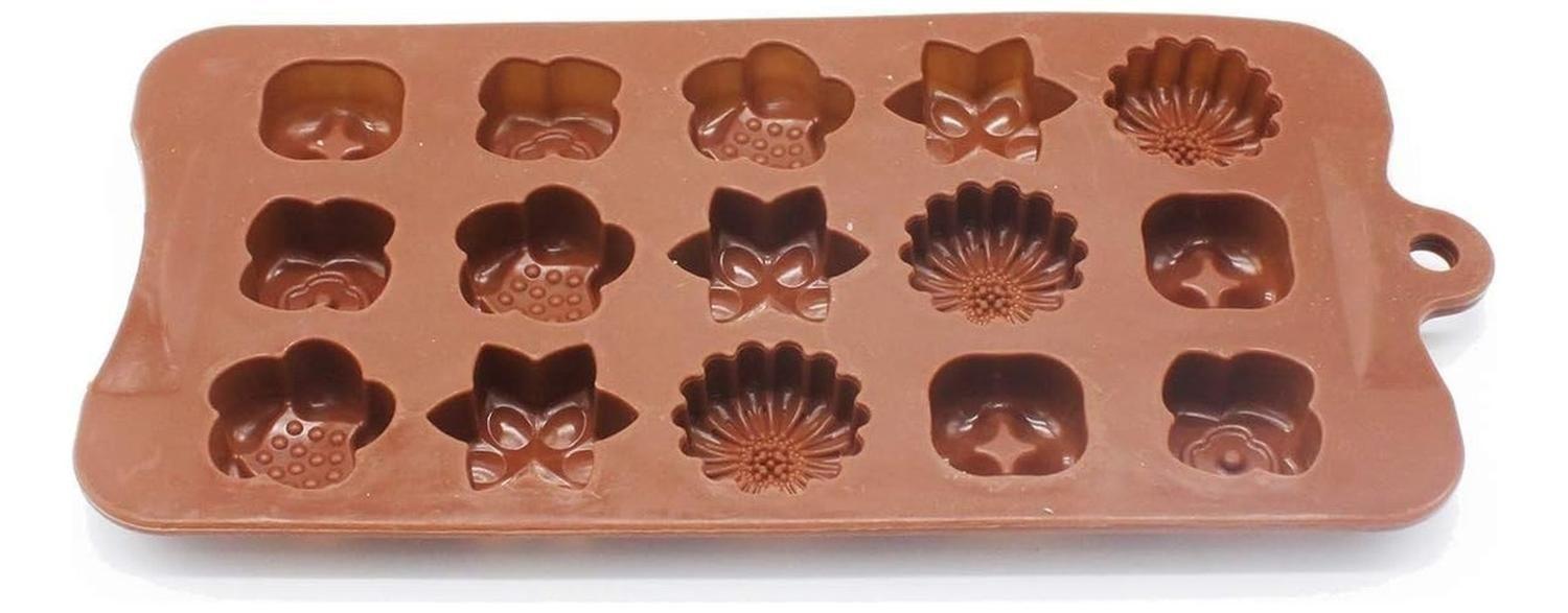 Moldes De Chocolate Moldes Chocolate Silicona 5 Flores N1-4