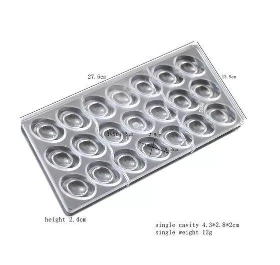 Set X2 Moldes Chocolate Policarbonato Chocolate Ovalado 21cv-2