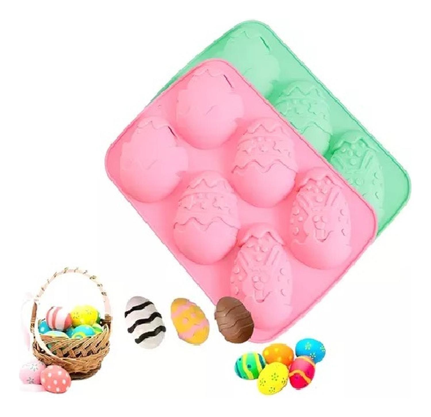 Pack X2 Moldes Chocolate Silicona Molde Huevo Pascua Conejo-0
