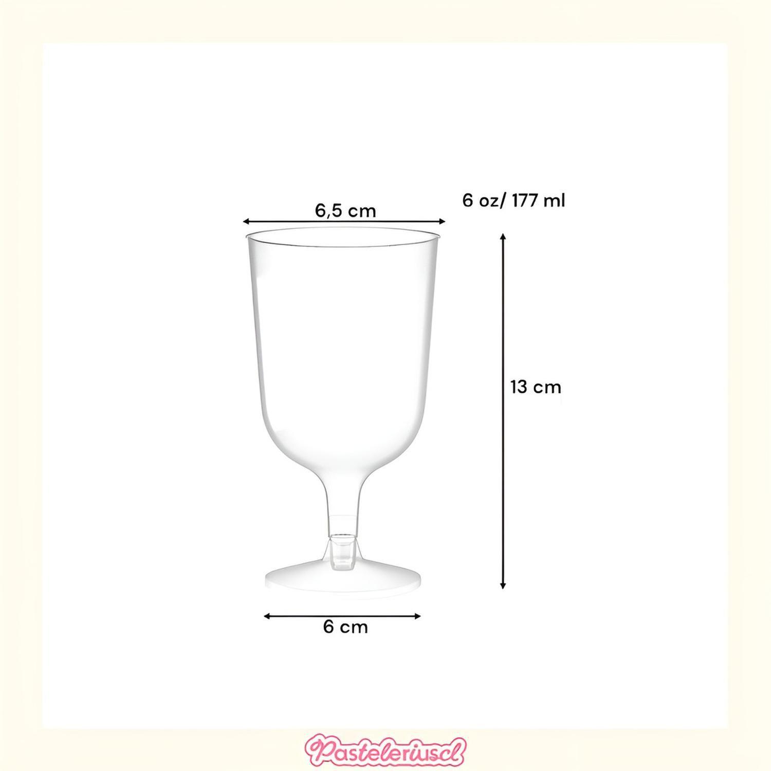 60 Copas De Vino Copas Plastico Desechables Transparente 6oz Transparente-2