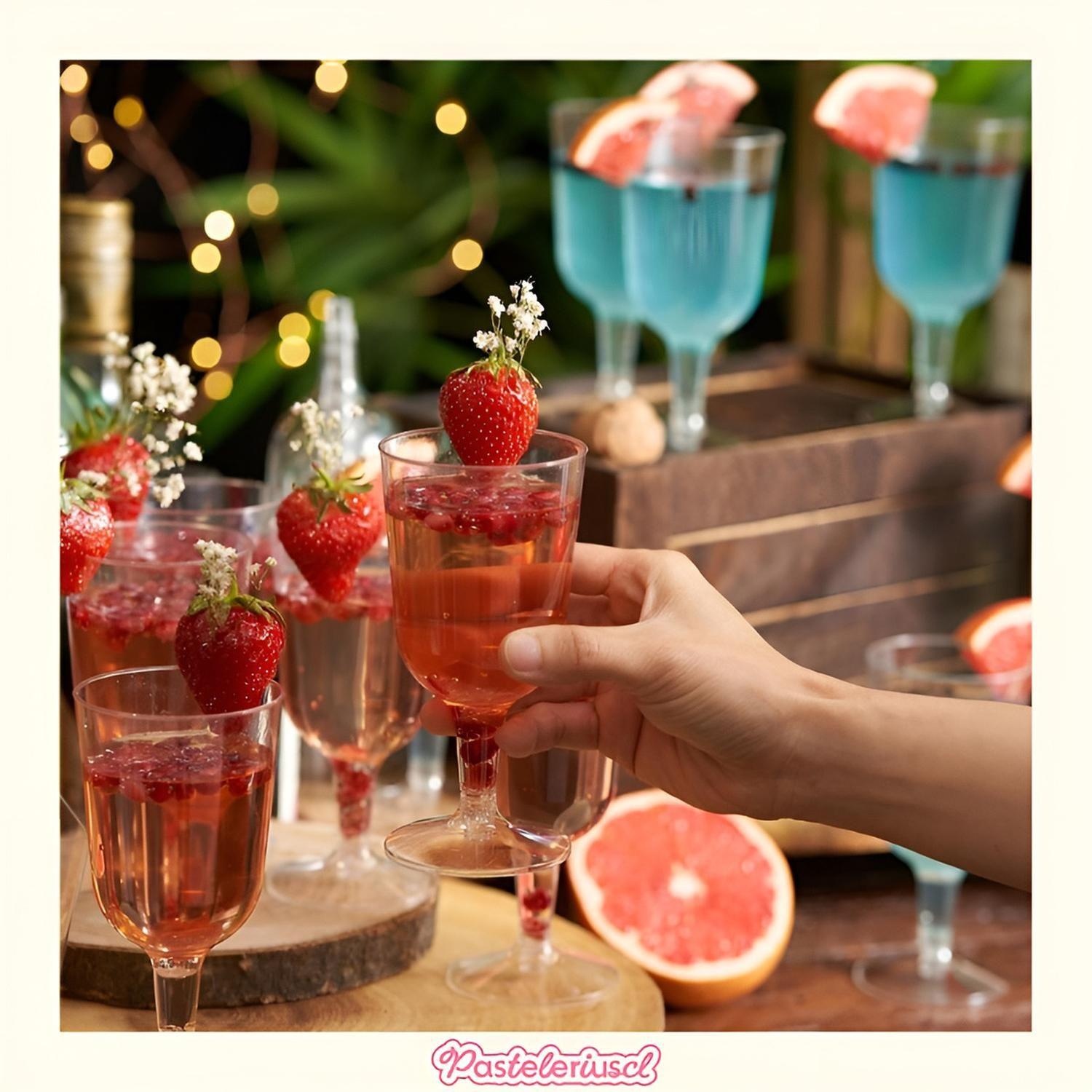 60 Copas De Vino Copas Plastico Desechables Transparente 6oz Transparente-7