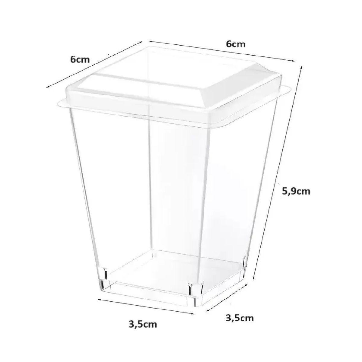 20 Vasos Para Postres Set De Vasos Shot Postres C/tapa 110ml Blanco-2