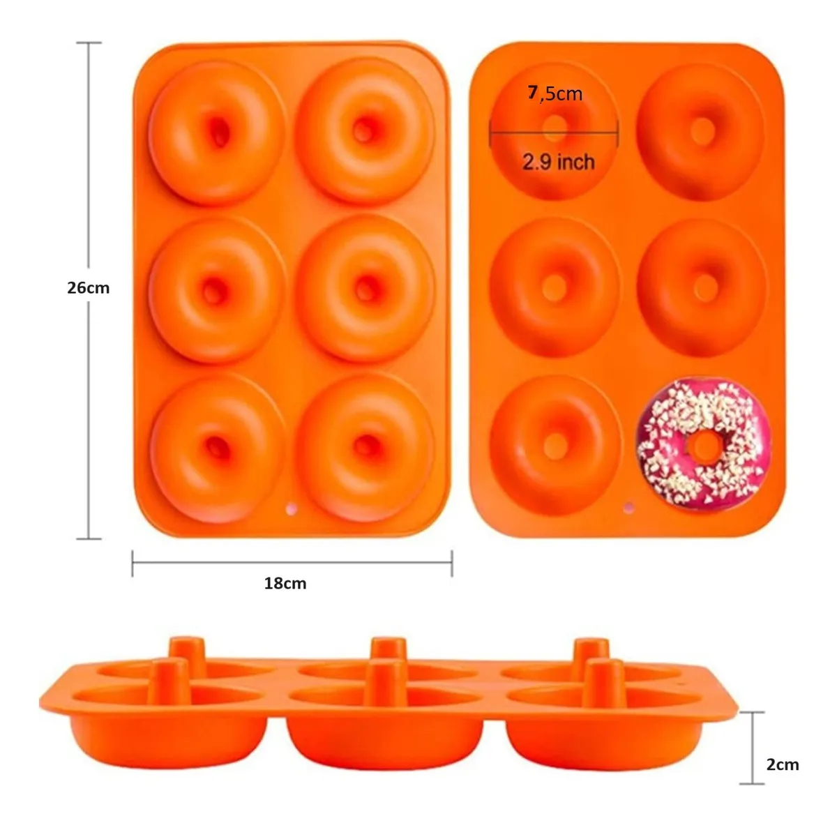 Moldes Silicona Donas Moldes De Silicona Donut Molde Dona Color Multicolor-2