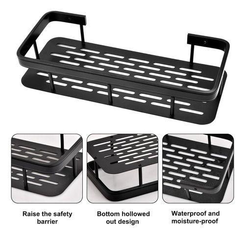 Organizador Ducha Negro Repisa Para Ducha 09h Accesorio Para Baño Organizador Baño Organizador Ducha-3