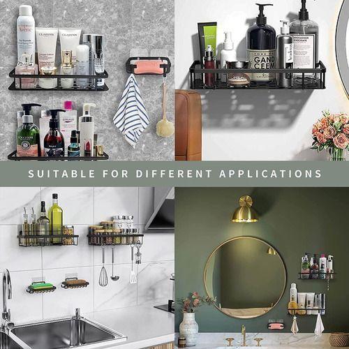 Organizador Ducha Negro Repisa Para Ducha 09h Accesorio Para Baño Organizador Baño Organizador Ducha-6