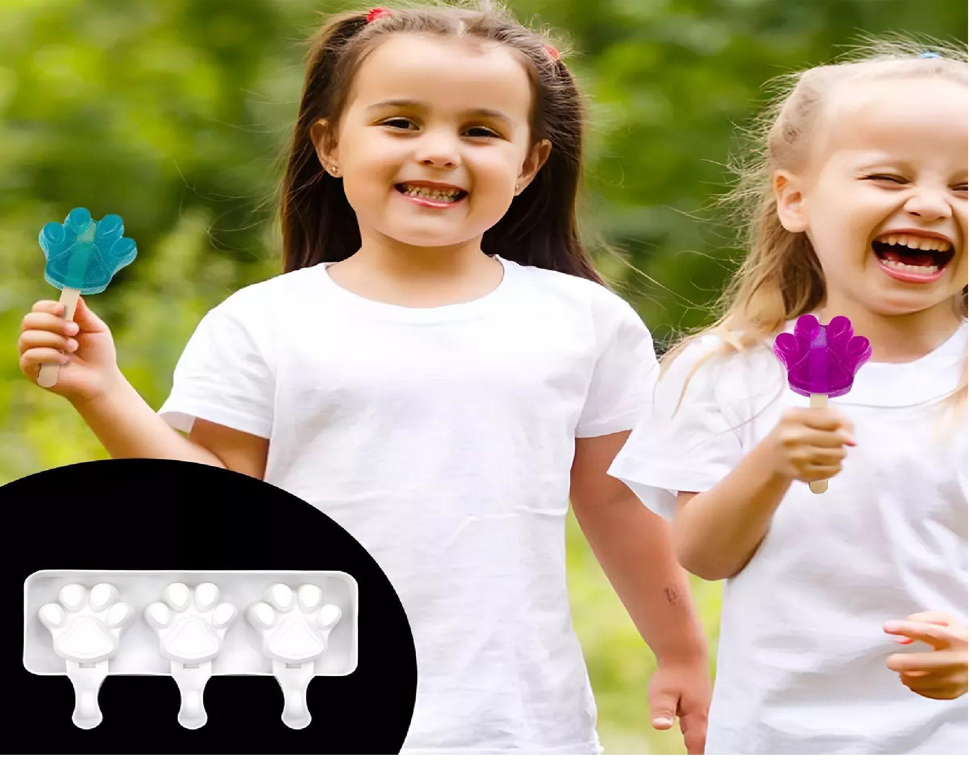 X4 Molde Helado Silicona Molde Helados Moldes Paleta Patitas-4