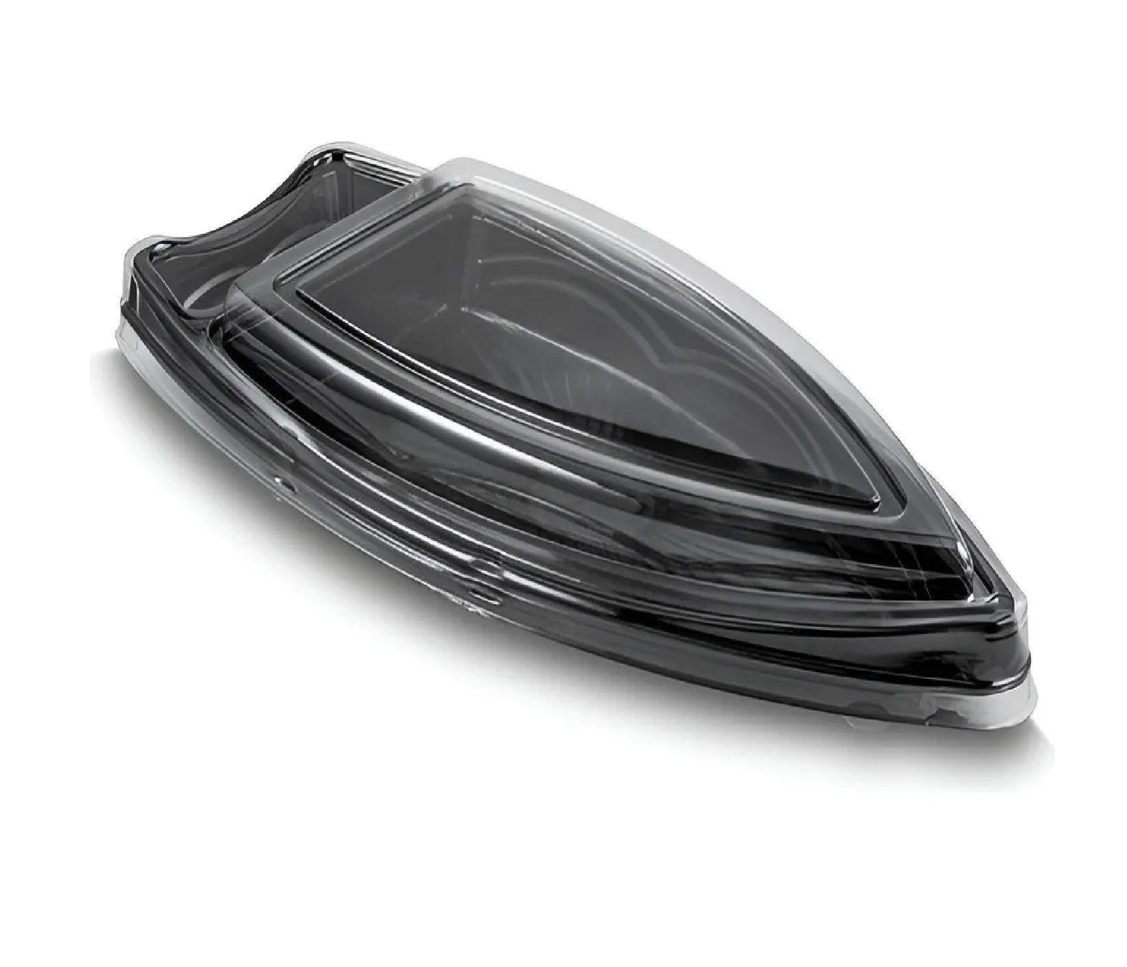 100 Envases Sushi Envase Negro Sushi Barco Desechables 30cm Envases Delivery Sushi Barco Sushi Negro-3