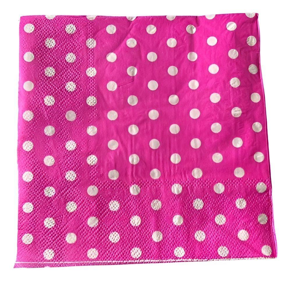 20 Servilletas Decoracion De Cumpleaños fucsia-2