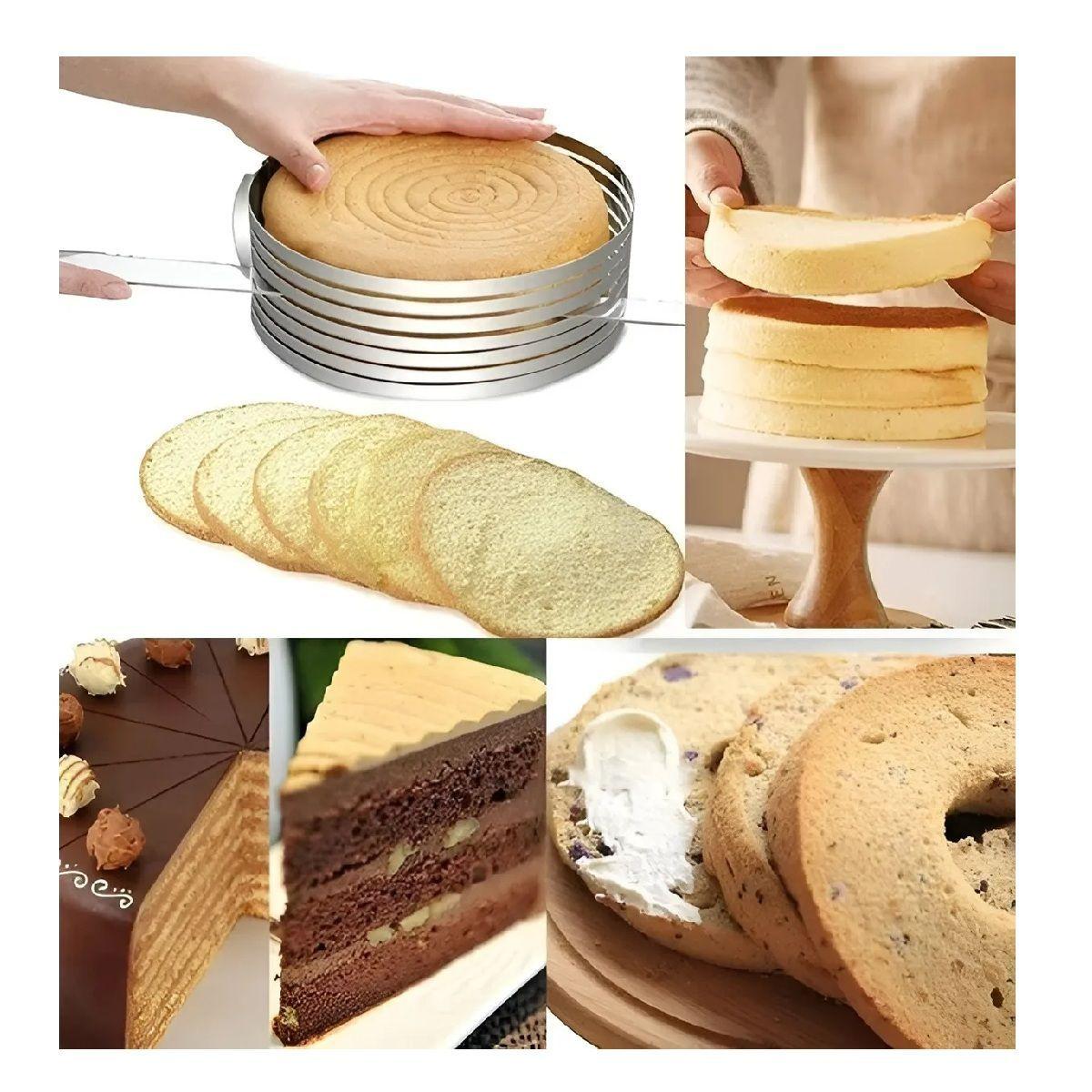 Cortador Bizcocho Moldes Para Torta Cortador De Torta 20cm Plateado-6