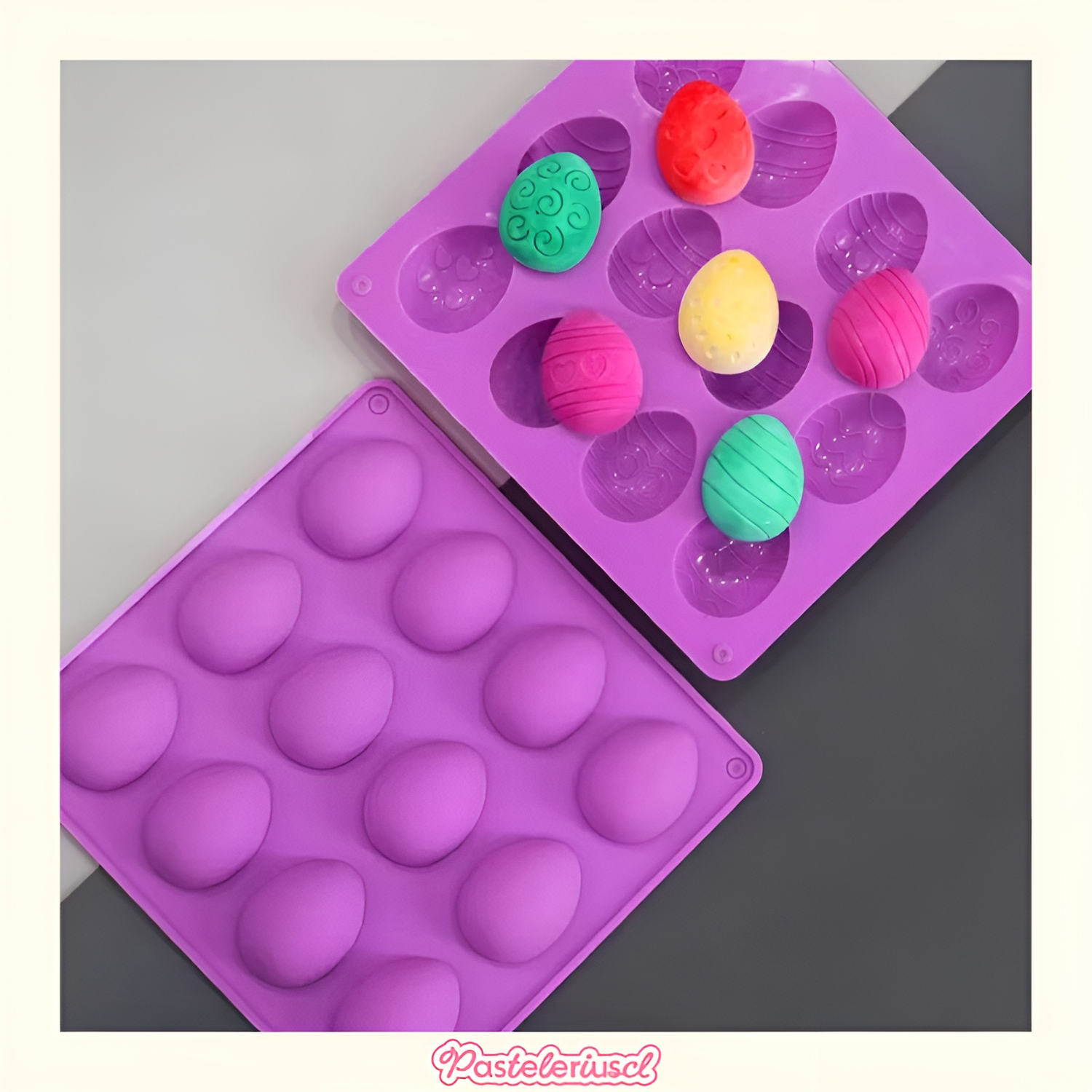 Moldes de chocolate huevos de Pascua 12cav molde en forma de huevo para hacer chocolate dulces-3