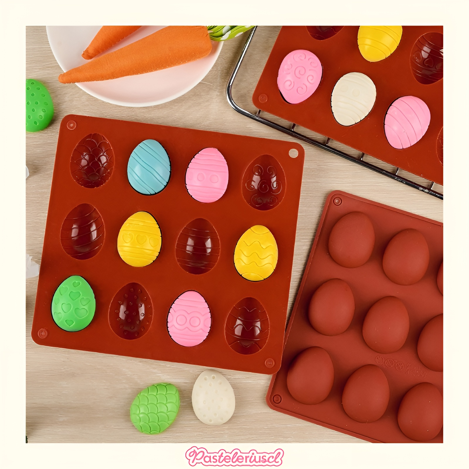 Moldes de chocolate huevos de Pascua 12cav molde en forma de huevo para hacer chocolate dulces-4