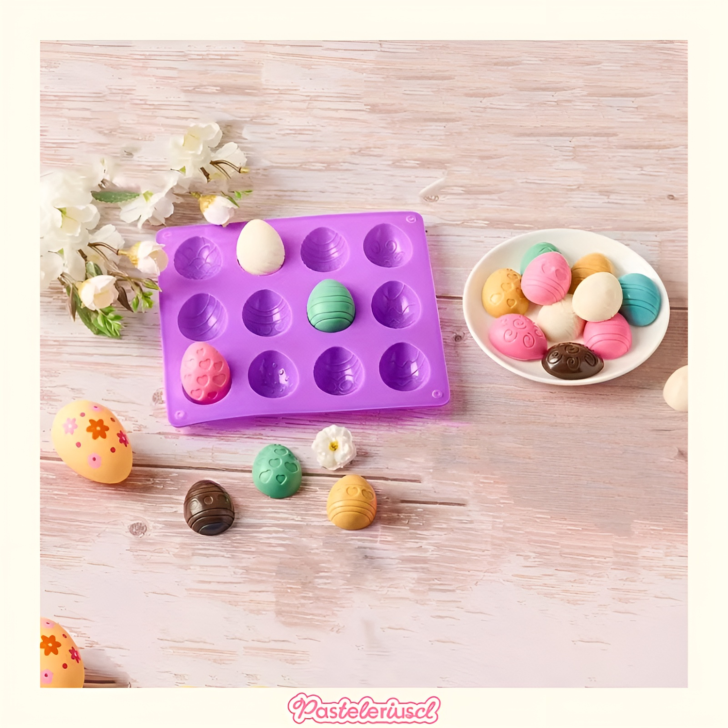 Moldes de chocolate huevos de Pascua 12cav molde en forma de huevo para hacer chocolate dulces-7