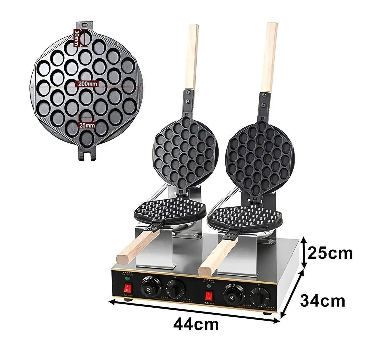 Waflera Doble Wuafleras Wafleras Con Formas Waffles Burbuja Maquina Para Hacer Waffles Antiadherente-2