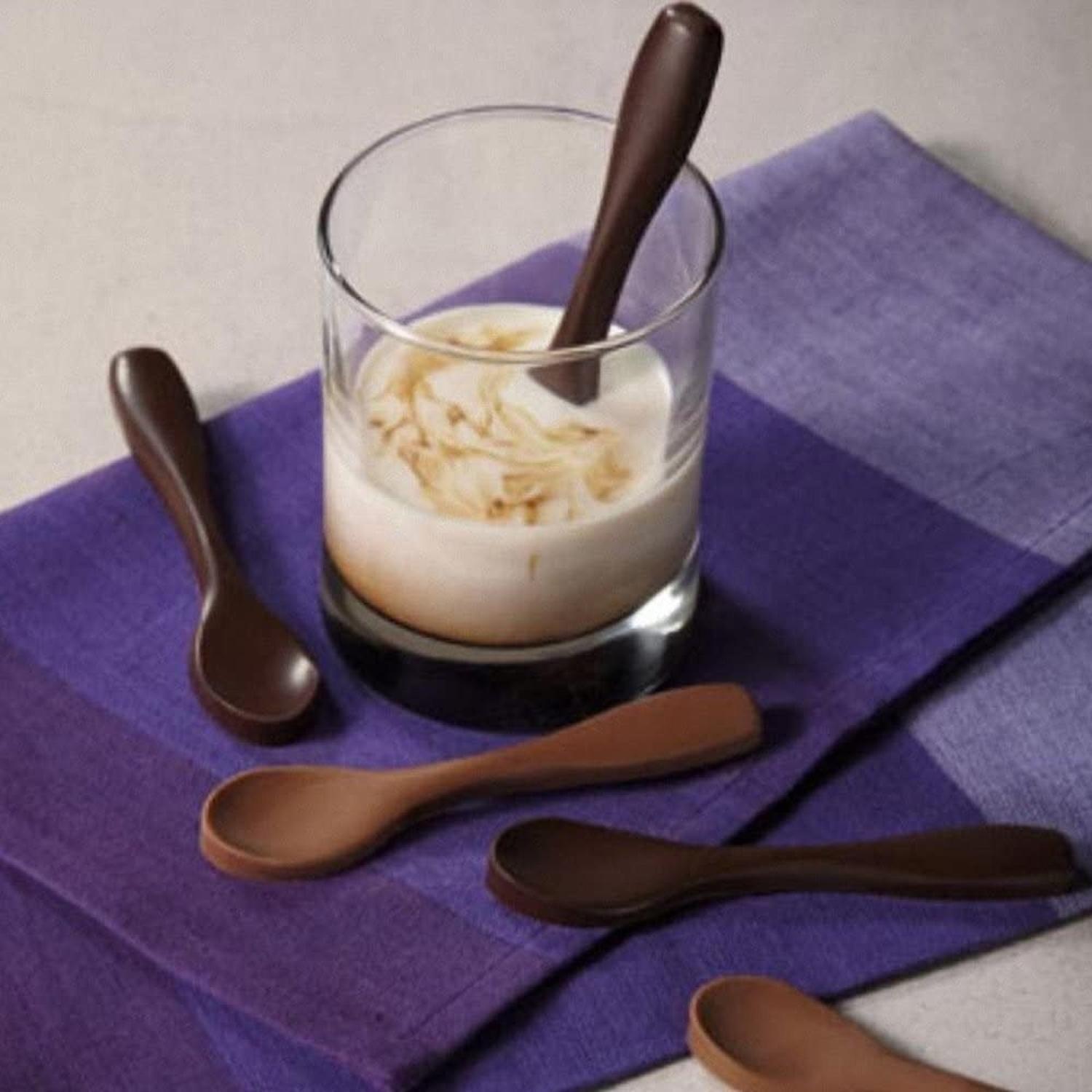 Pack X2 Molde Chocolate Moldes Silicona Chocolate Cucharas Marrón-7
