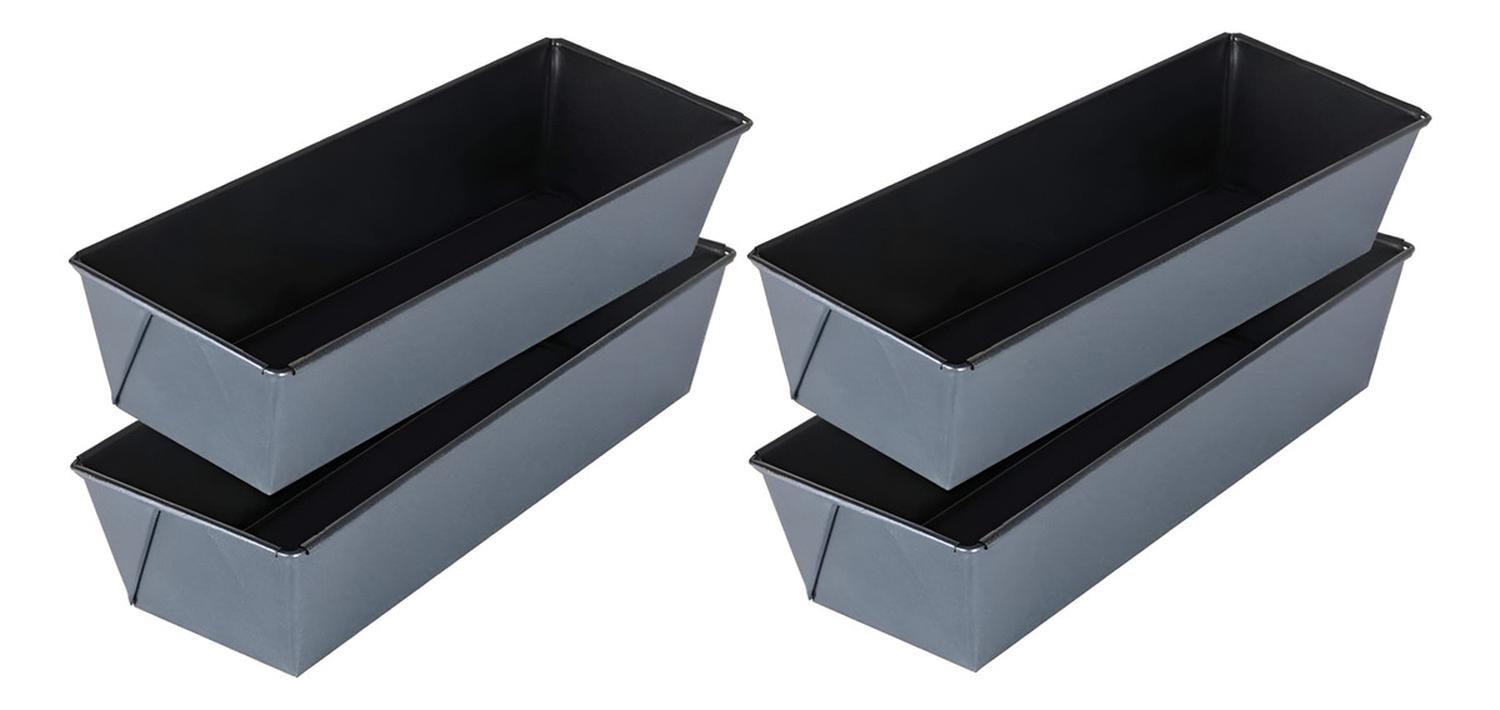 Pack X4 Molde Pan Molde Para Pan De Molde Rectangular 35cm Gris-0