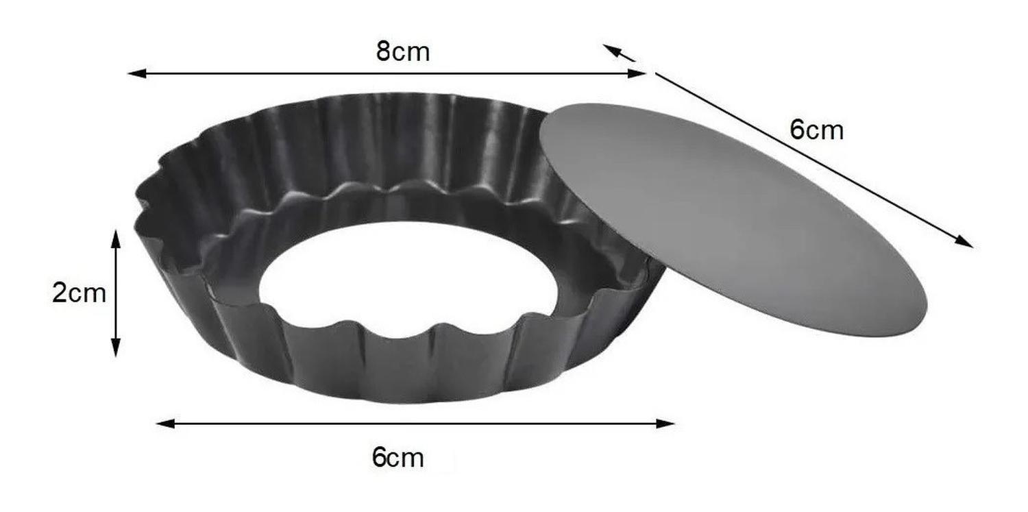Moldes Tartas Moldes Tartaleta Desmontable Individual 8cm Gris Claro-1
