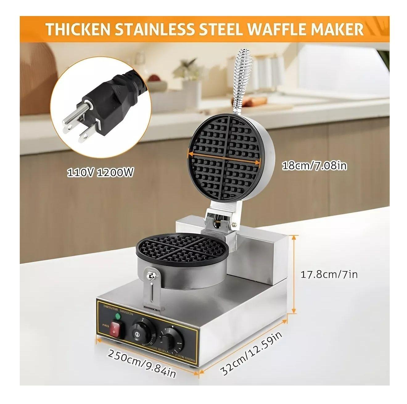 Waffles Maquina Para Waffles Waflera Grande Wuafleras 1200w-3