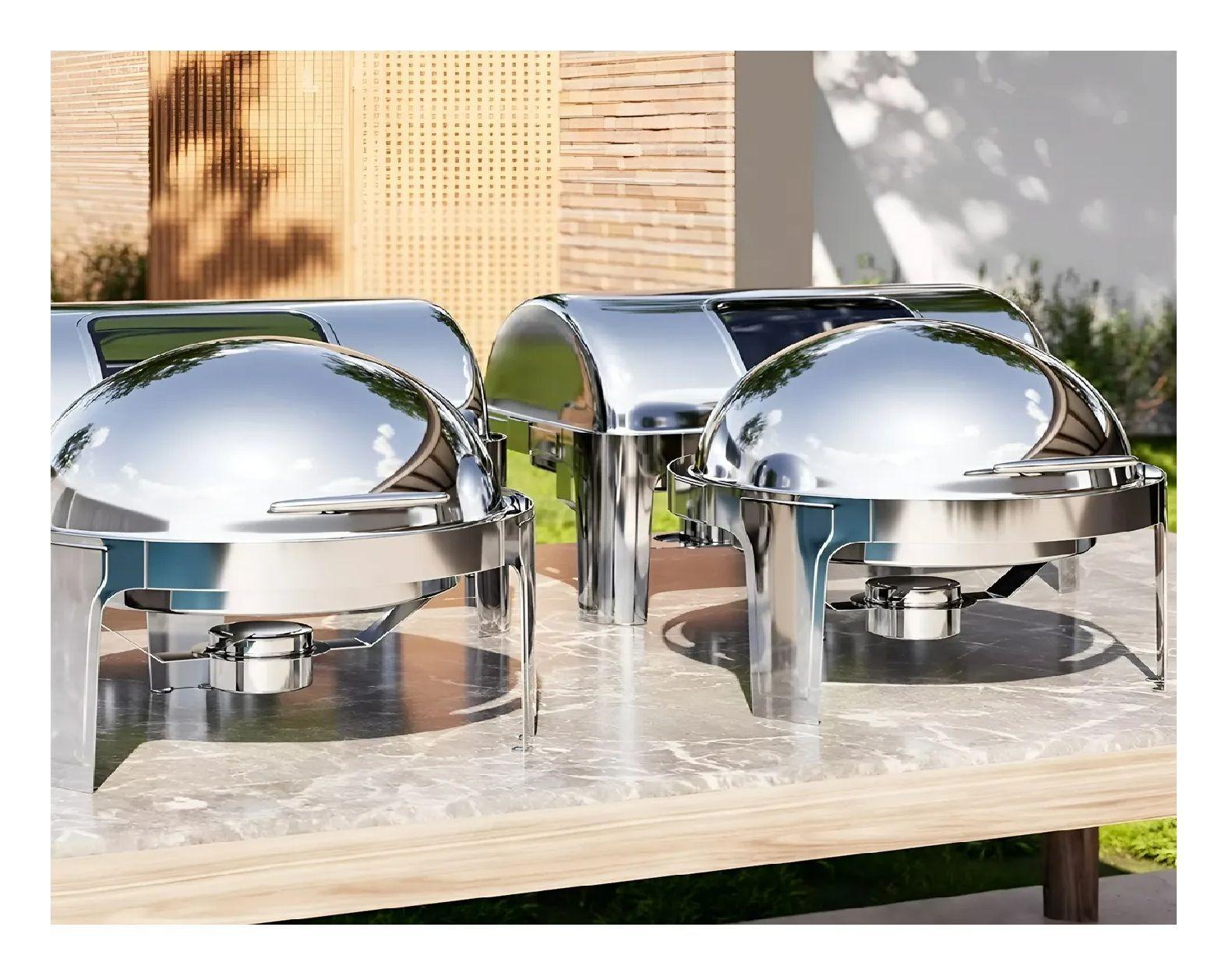 Chafer Bufetera Chafing Dish Buffet Vapor Chafer Redondo 5l-2
