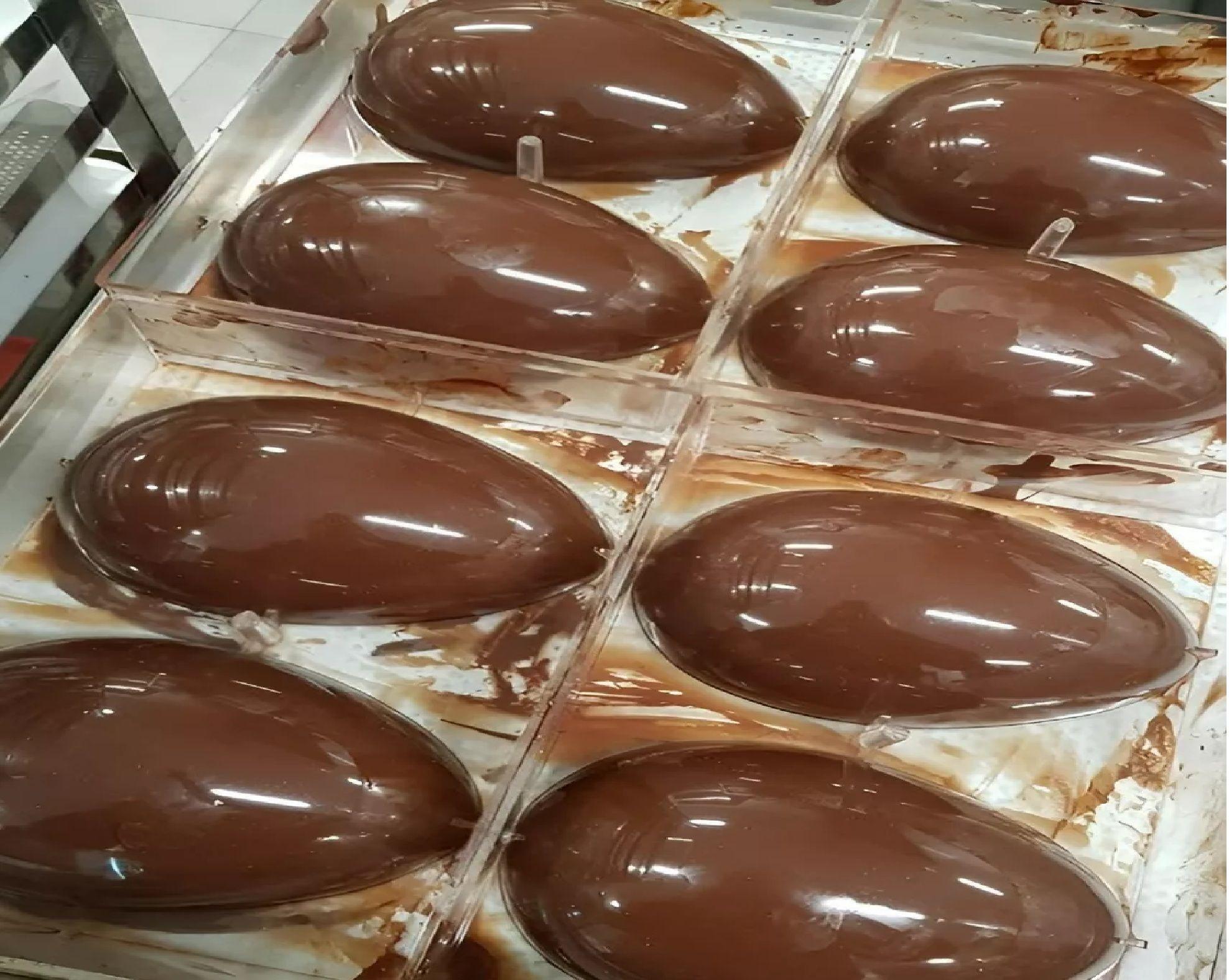 Molde Para Chocolate Policarbonato Molde Doble Huevo Pascua-4