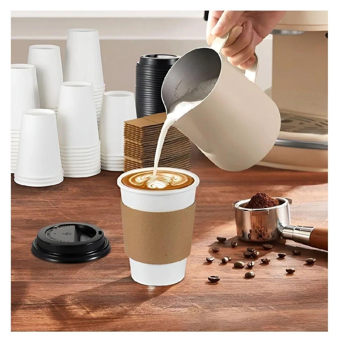 Vaso Cafe Kraft Vasos Polipapel Vaso C/tapa+manga 150und 8oz Blanco / Vaso 8oz-2