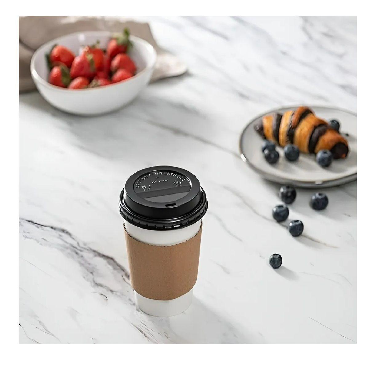 Vaso Cafe Kraft Vasos Polipapel Vaso C/tapa+manga 150und 8oz Blanco / Vaso 8oz-4