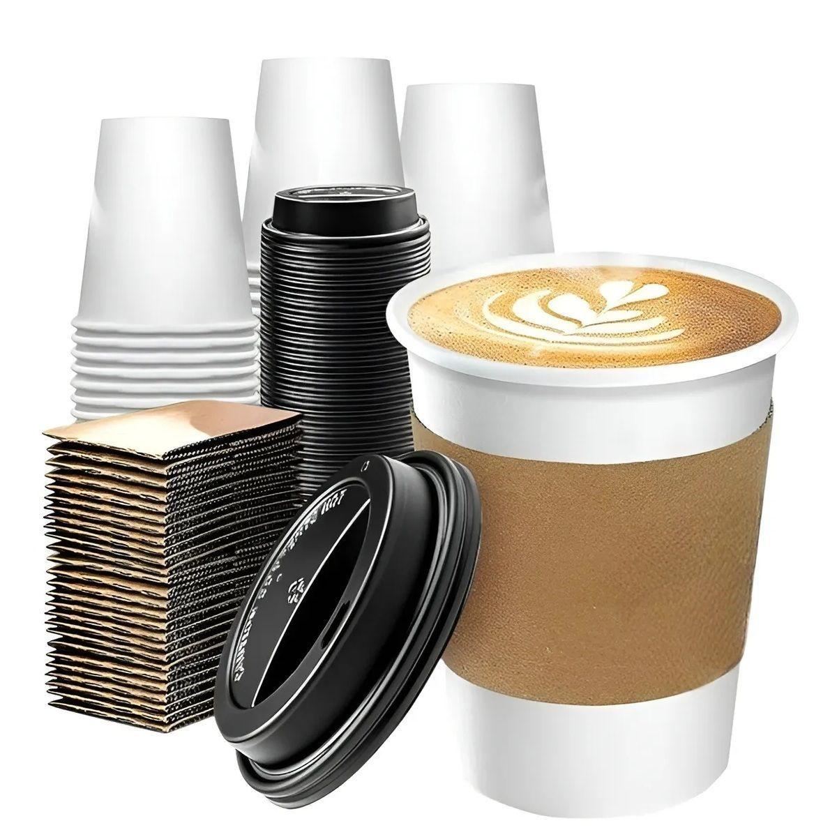Vaso Cafe Kraft Vasos Polipapel Vaso C/tapa+manga 150und 8oz Blanco / Vaso 8oz-7
