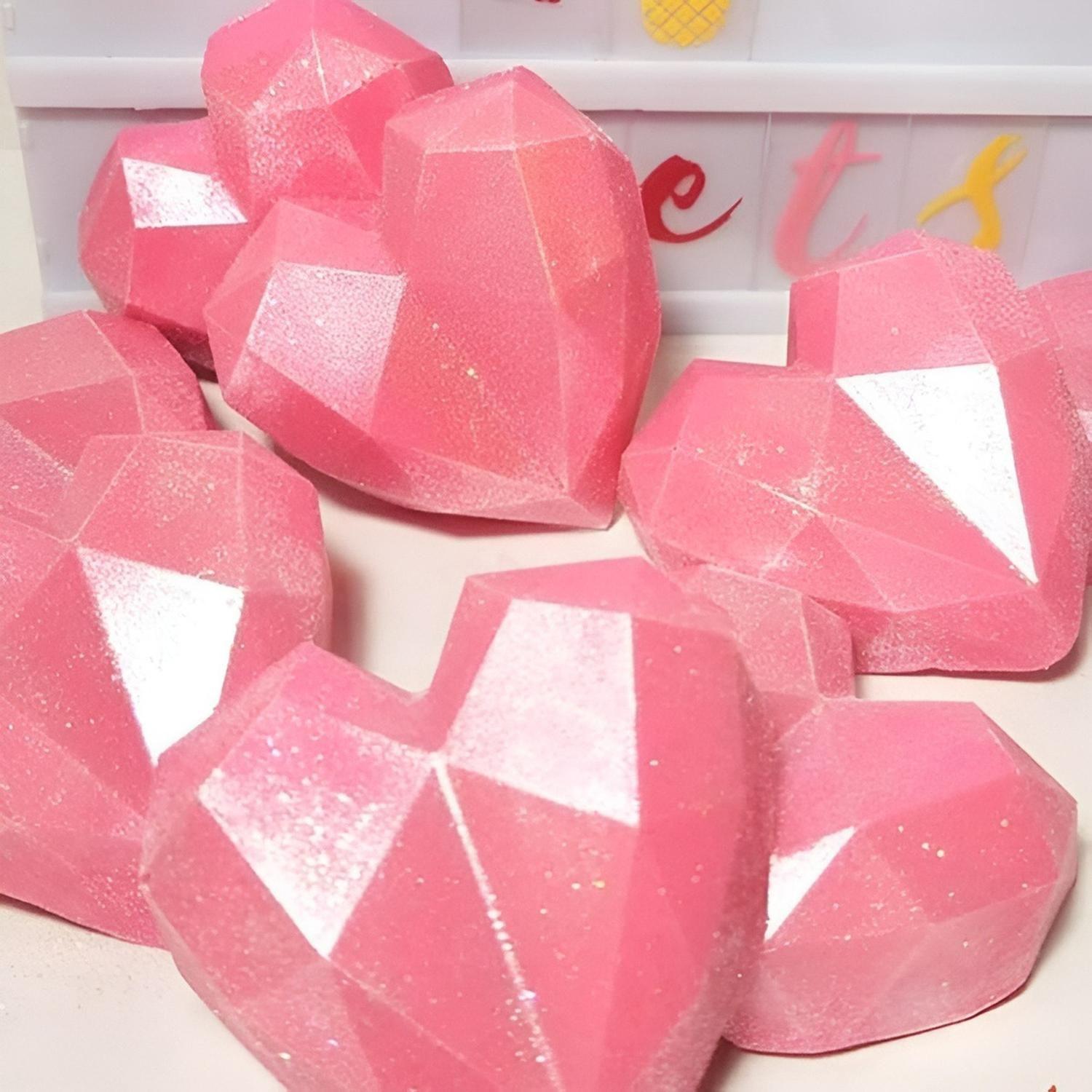 2 Moldes Mini Corazon Diamante Molde Corazón Geometrico 15 Marrón-5