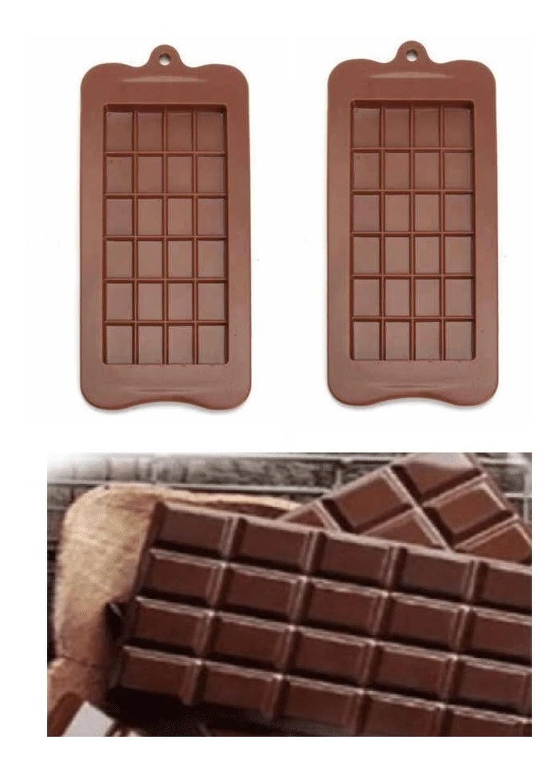 Pack 2 Moldes De Chocolate Molde Barra De Chocolate Silicona Marrón-5