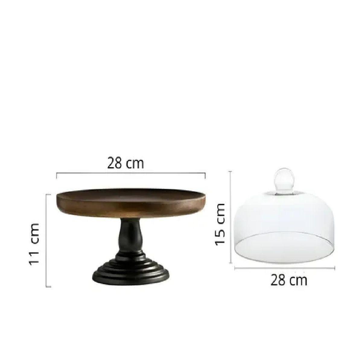 Base Porta Torta Base Y Tapa En Vidrio Para Tortas 28cm-2