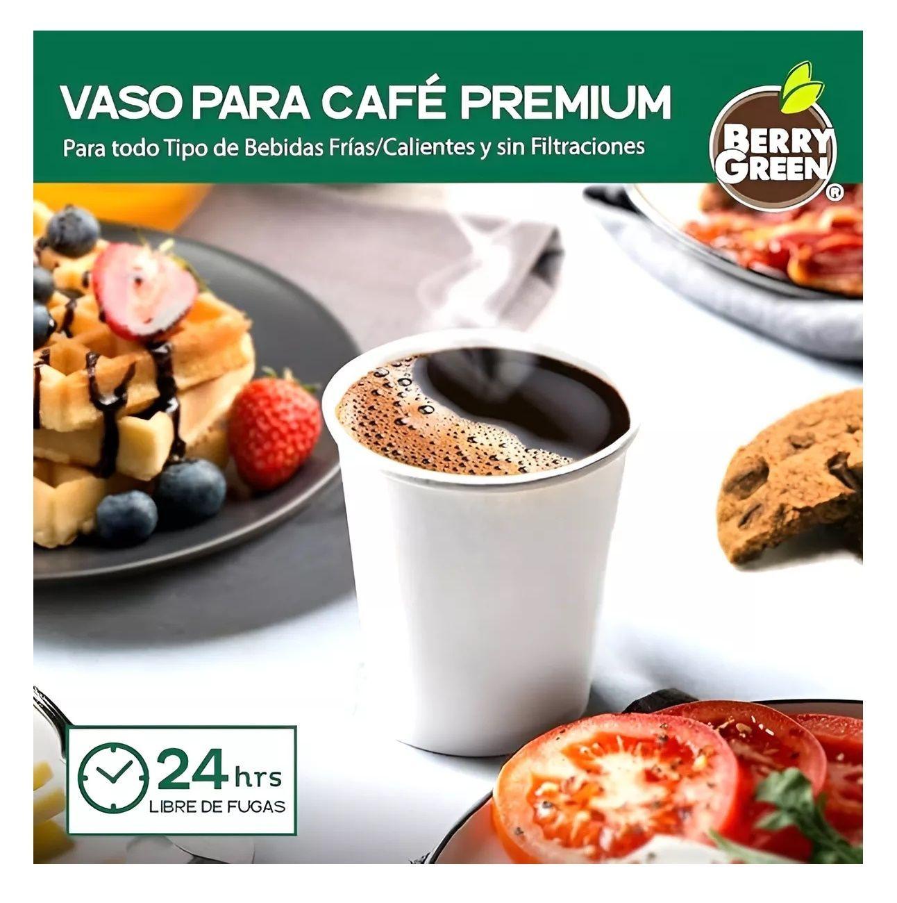 200 Vasos Para Cafe Vasos Polipapel C/tapa+manga 10oz/ 296ml-2
