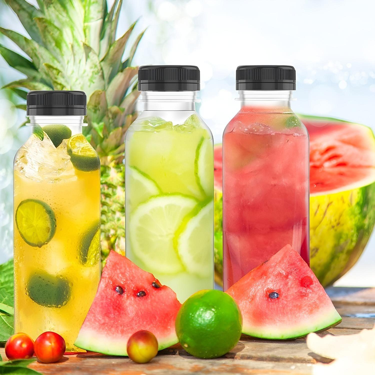 6 Botellas Plasticas Transparentes Botella Con Tapa 300ml Transparente-4