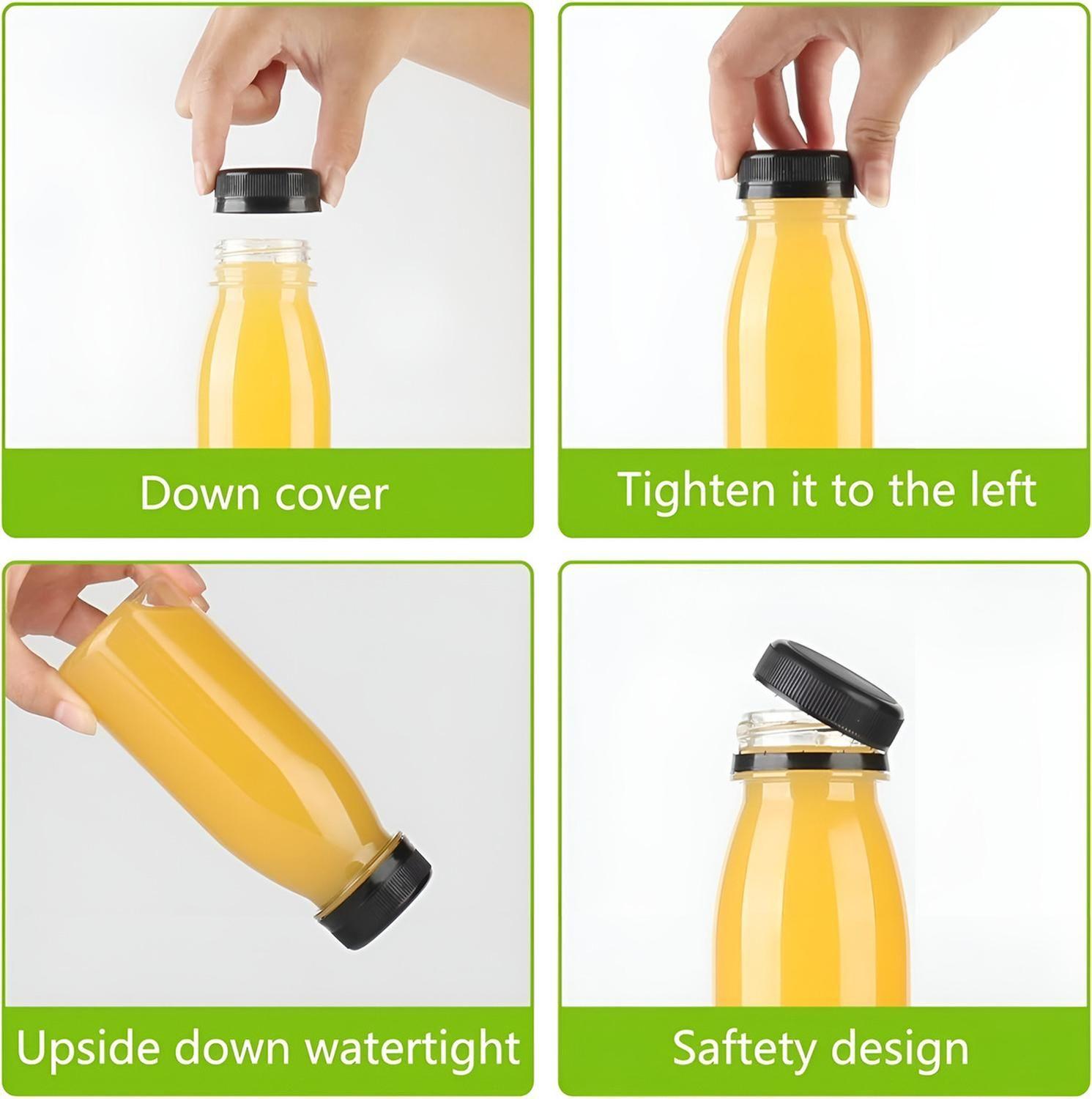 6 Botellas Plasticas Transparentes Botella Con Tapa 300ml Transparente-7
