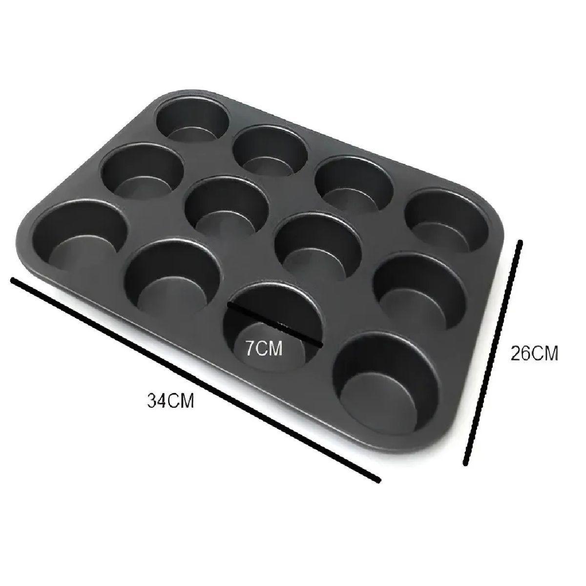 Pack X2 Moldes 12 Cupcakes Molde Cupcake Molde Muffin Gris-2