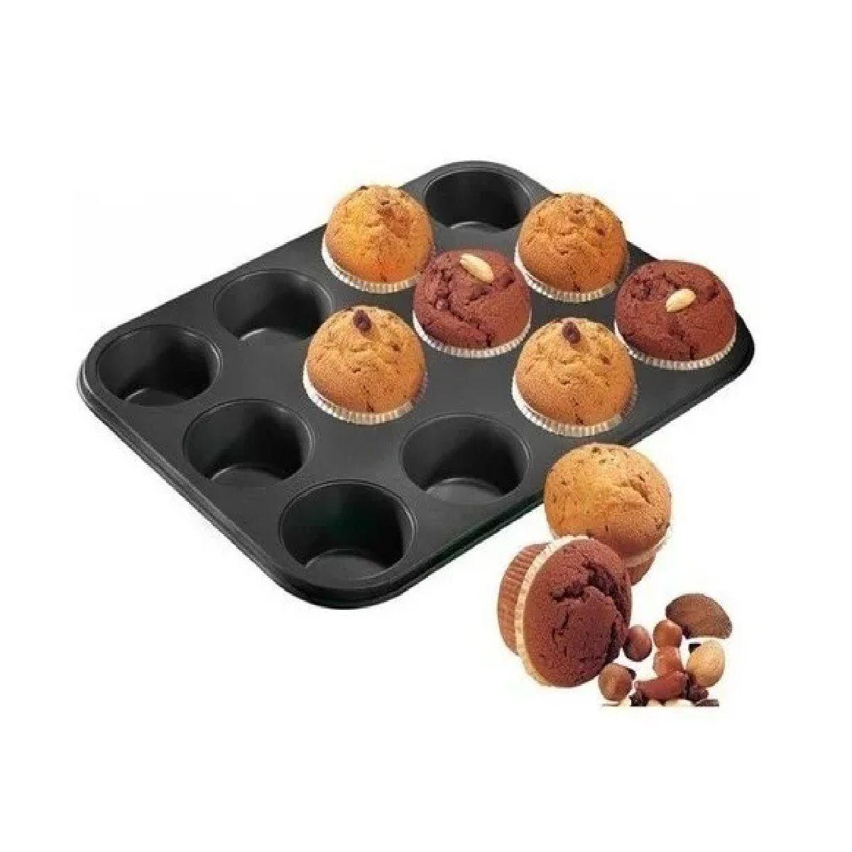 Pack X2 Moldes 12 Cupcakes Molde Cupcake Molde Muffin Gris-4