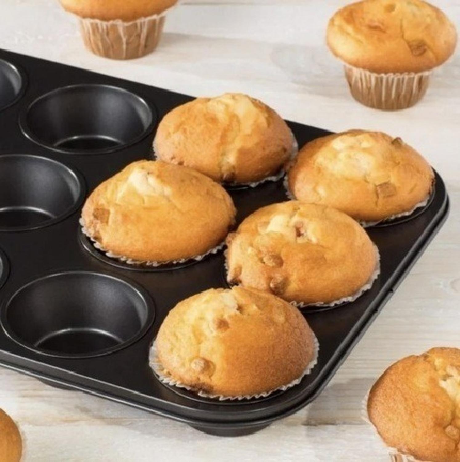 Pack X2 Moldes 12 Cupcakes Molde Cupcake Molde Muffin Gris Gris-1
