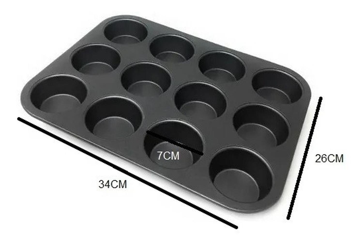 Pack X2 Moldes 12 Cupcakes Molde Cupcake Molde Muffin Gris Gris-3