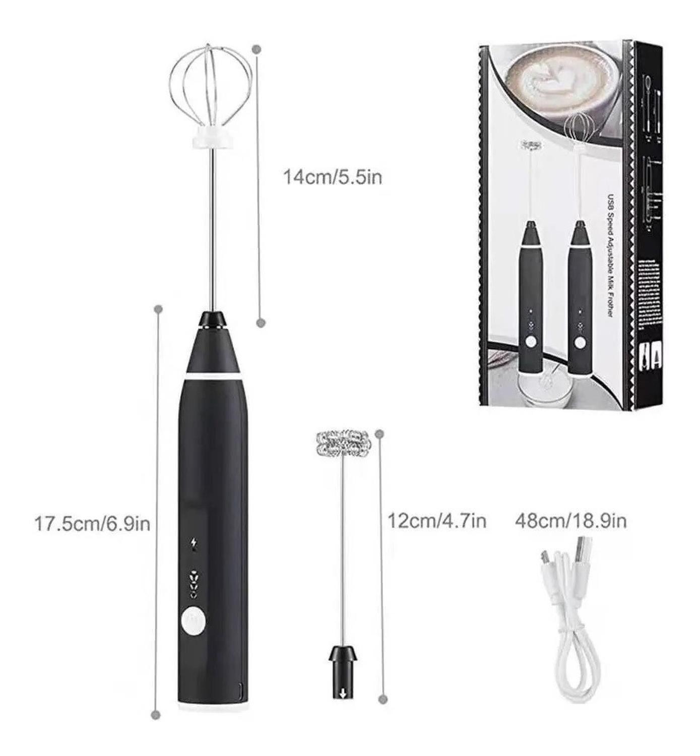 Batidora Electrica Batidora De Mano Espumador Batidoras W-36 Negro-1