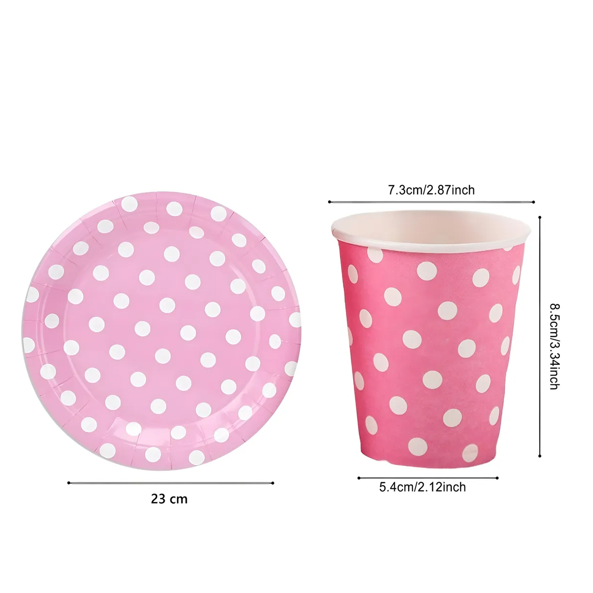Vajilla De Cumpleaños Platos Vasos Desechables Rosa 20pcsVajilla De Cumpleaños Platos Vasos Desechab-1