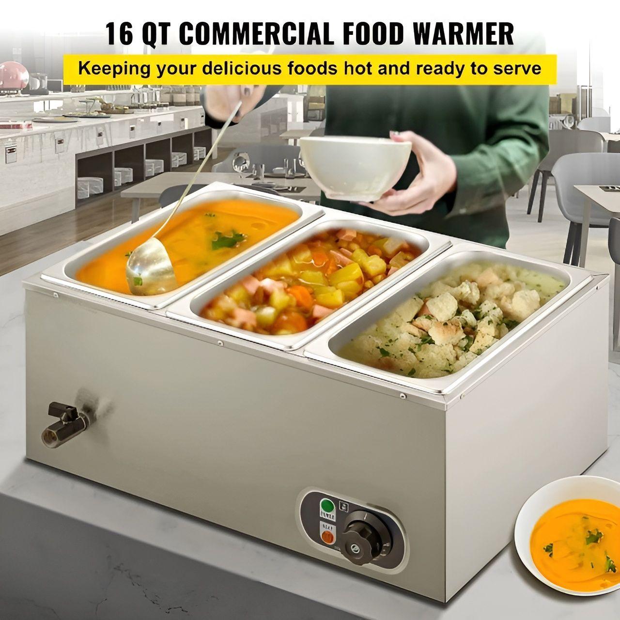 Chafer Electrico Buffet Baño Maria Bufetera 3 Depositos 5.5l-4
