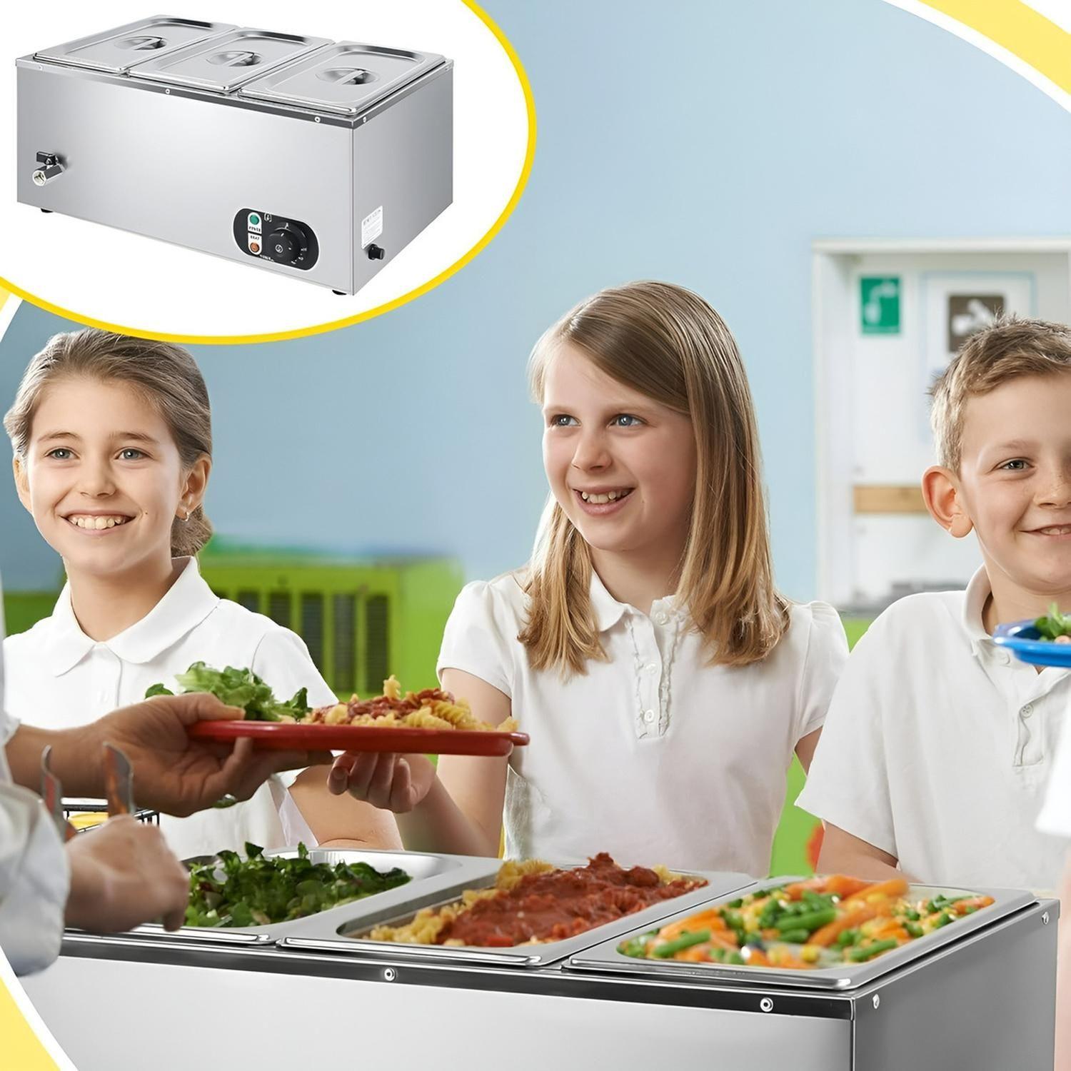 Chafer Electrico Buffet Baño Maria Bufetera 3 Depositos 5.5L-3