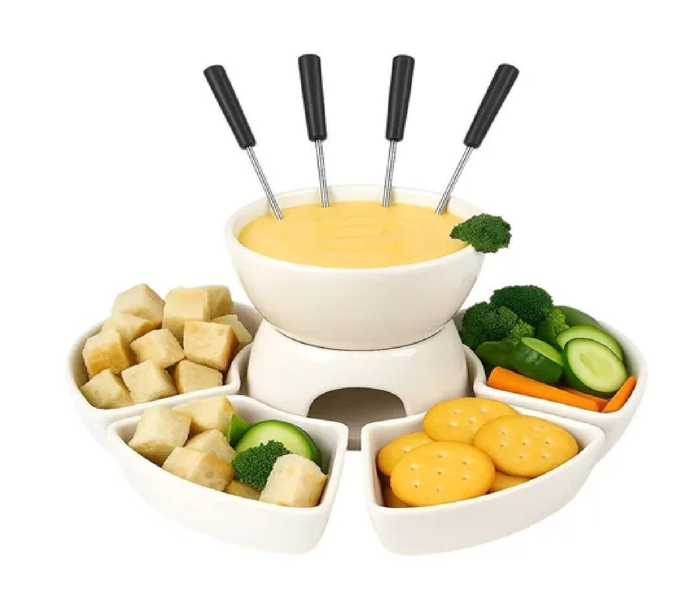 Fondue Queso Juego De Fondue Ceramica Fondue Chocolate 10pcs-0