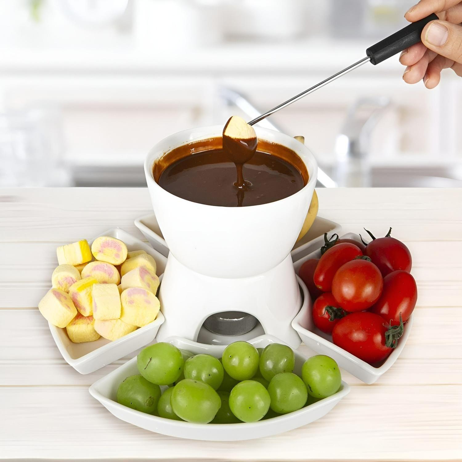 Fondue Queso Juego De Fondue Ceramica Fondue Chocolate 10pcs-3